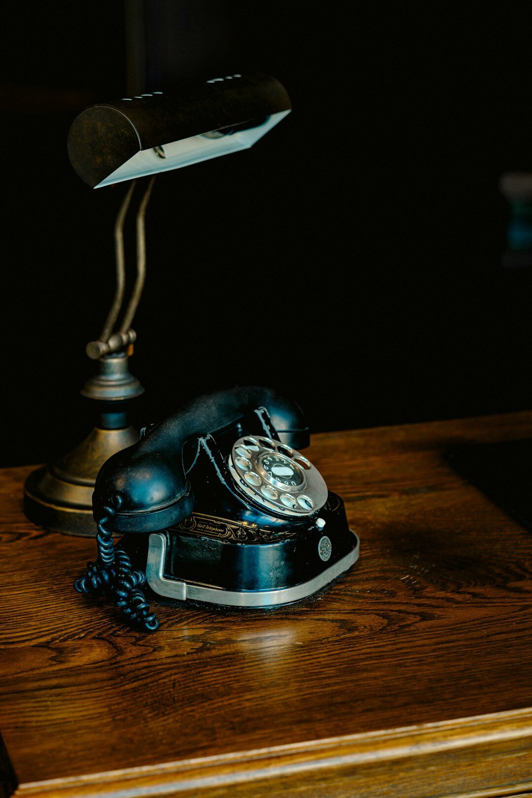 old typewriter on wooden desk